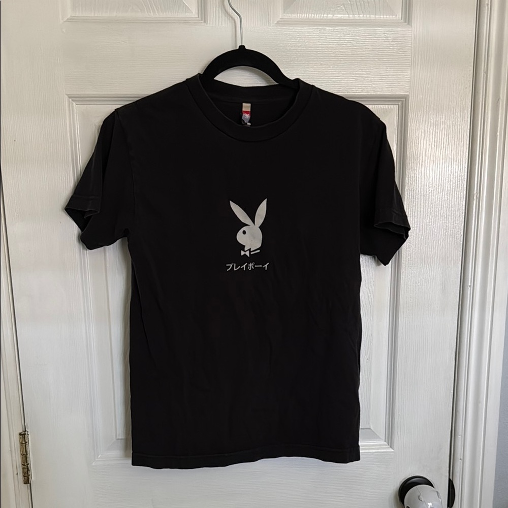 PLAYBOY Charcoal Tee with Iconic Logo